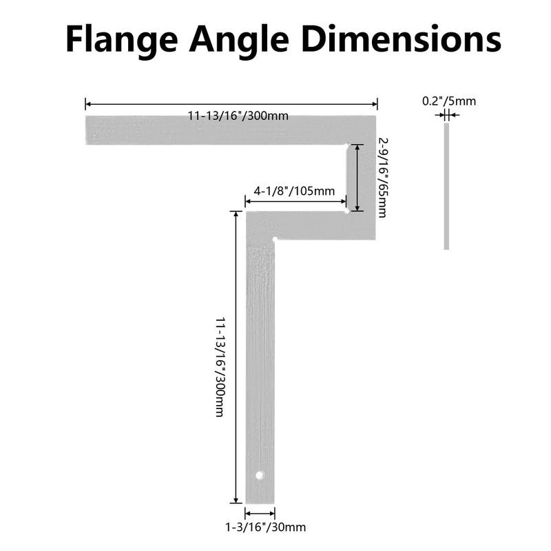 DANOREC Flange Angle Square,Galvanized Steel Pipefitter Measuring Tool,Precision Flange Squares, Ideal for Piping Construction, Great for Checking Flange & Pipe Assembly Right Angles 300 * 300mm - Image 2